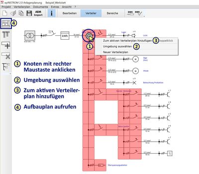 Komponenten hinzufügen Verteilerbau
